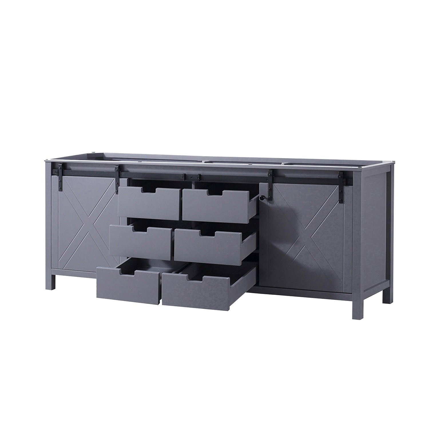Dark Grey Double Bath Vanity 84 in. W x 22 in. D