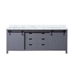 Dark Grey Double Bath Vanity 84 in. W x 22 in. D, with Carrara Marble Countertop