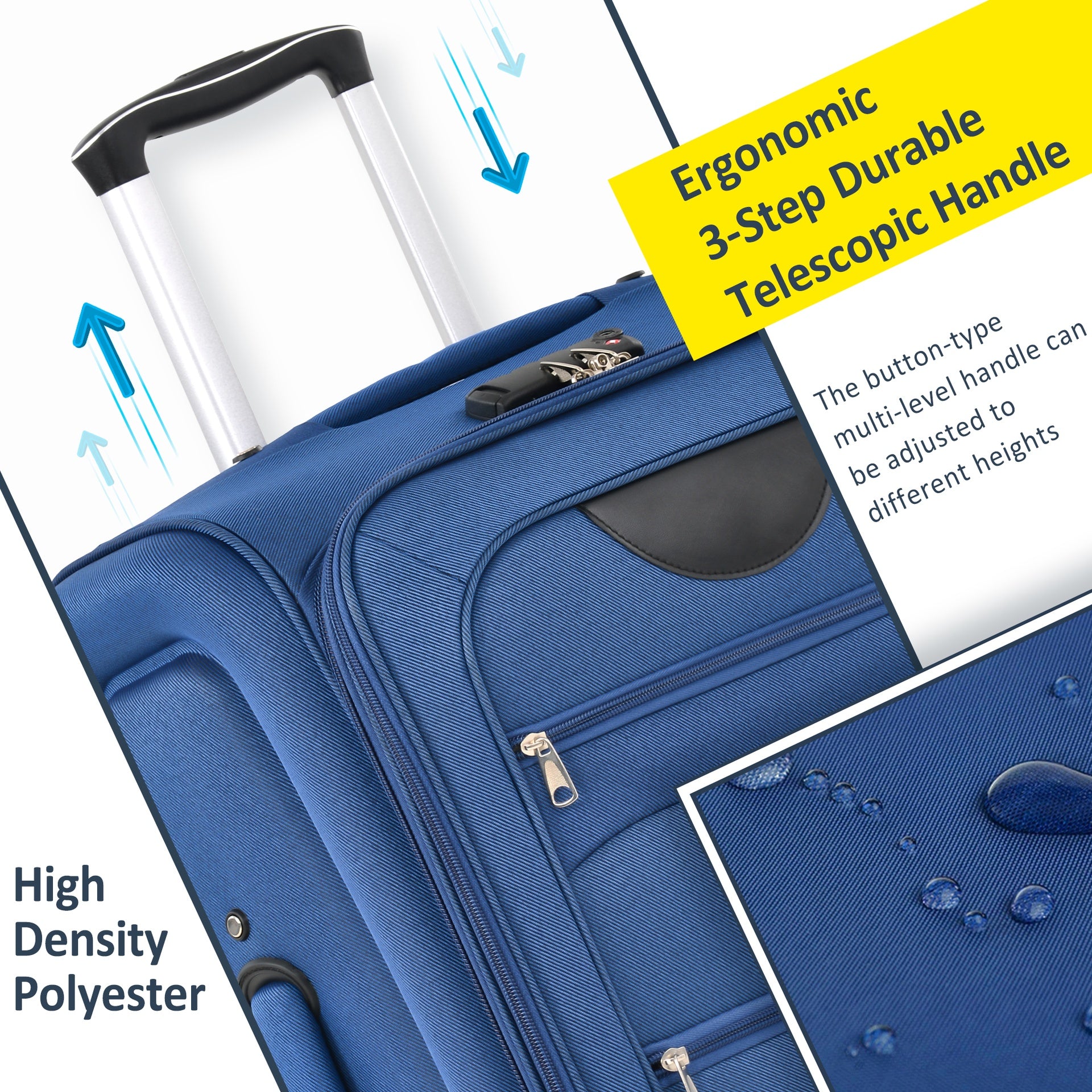 Softside Luggage Expandable 3 Piece Set Suitcase Upright Spinner Softshell Lightweight Luggage Travel Set-22/26/30 inches