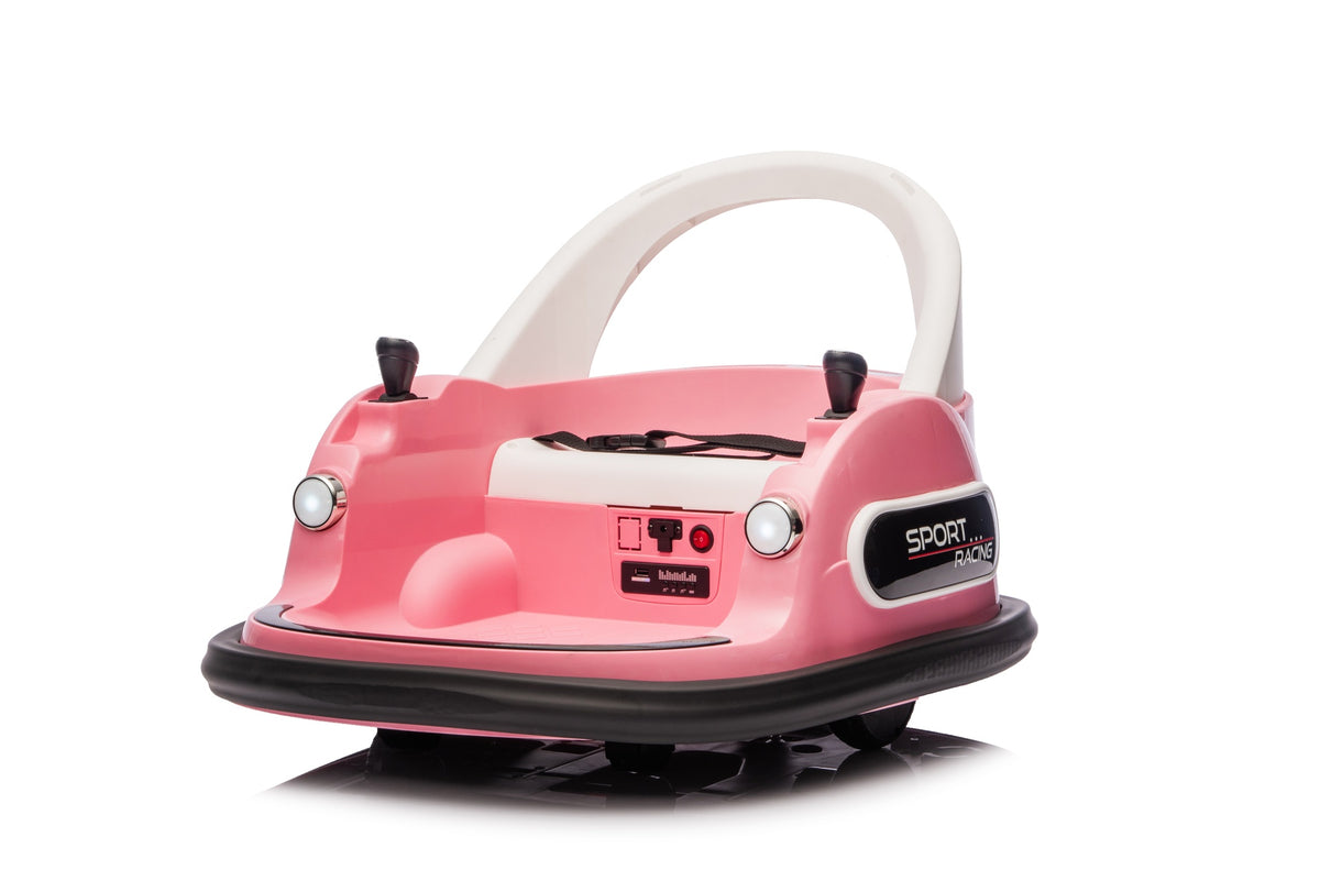 12V ride on bumper car for kids,electric car for kids,1.5-5 Years Old,W/Remote Control, LED Lights, Bluetooth & 360 Degree Spin, Vehicle body with anti-collision padding Five-point Safety Belt,2wd