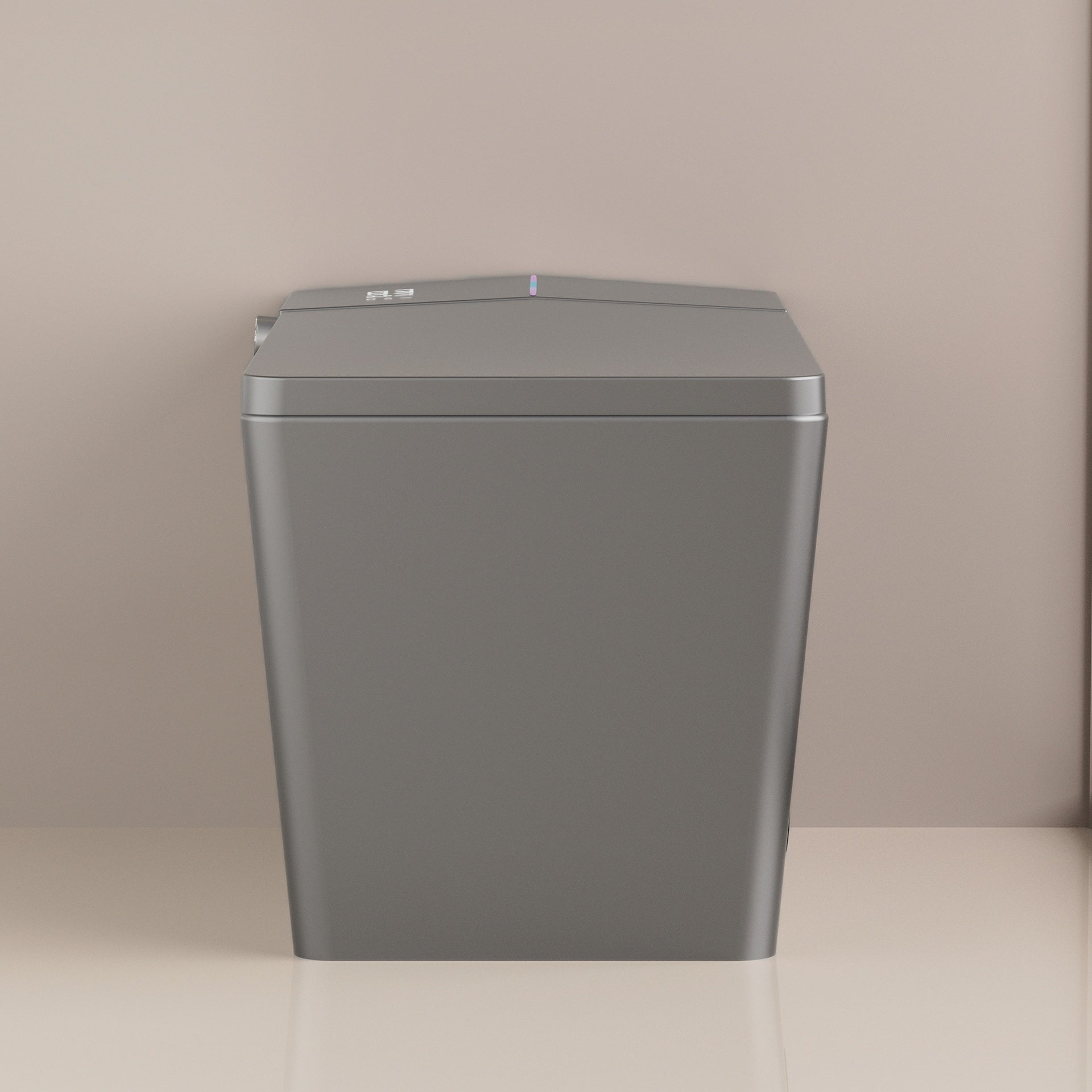Square Smart Toilet with Built-in Tank for Bathroom, Remote Control, Tankless Bidet Toilet with Foot Touching Lid Opening, Auto Flush, Heated Seat, LED Digital Display, User Memory, Matte Grey
