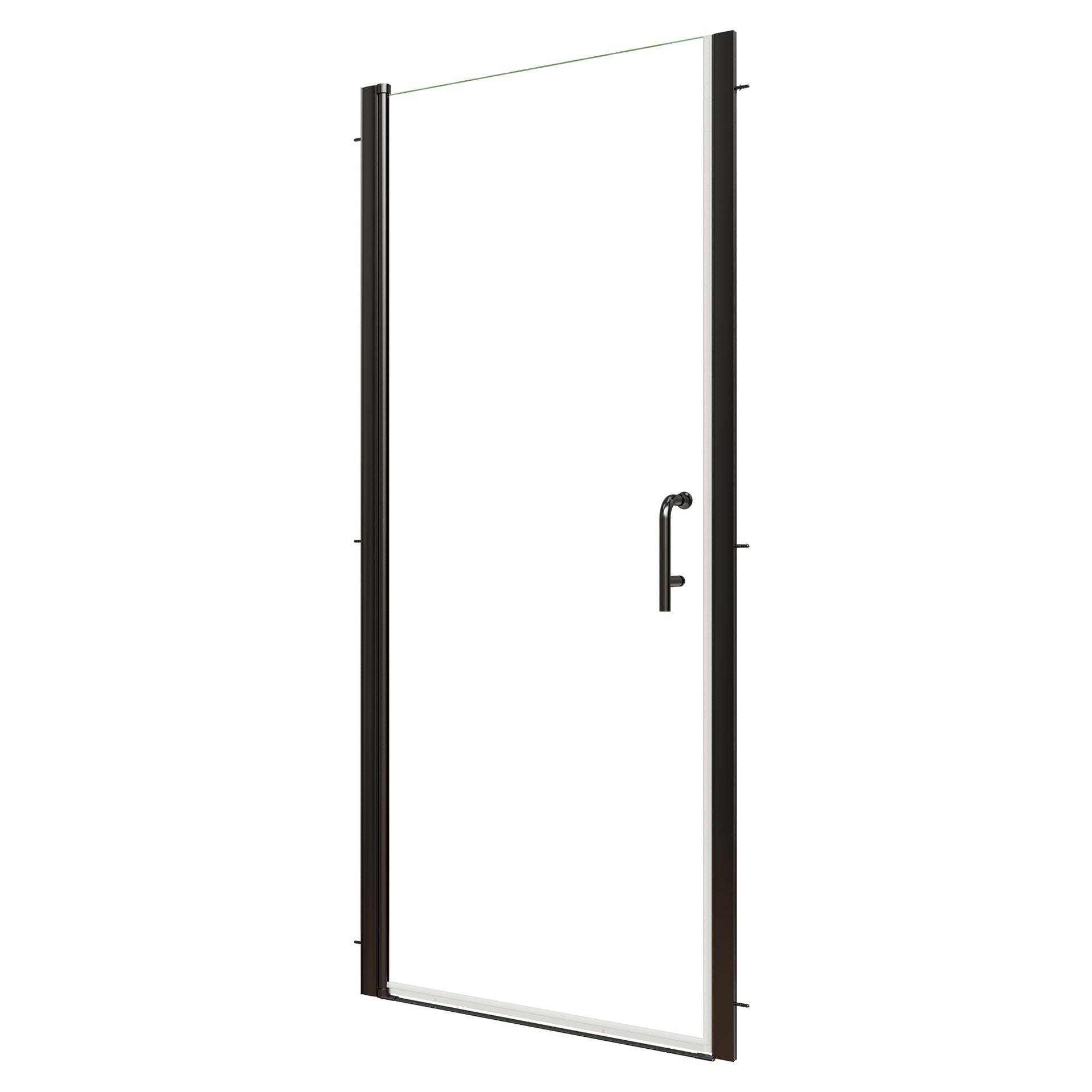 32-34 in.W x 72 in.H Pivot Frameless Shower Door,1/4 in. Clear Glass Pivot Swing Shower Doors in Matt Black,Pivot Shower Door Reversible Installation