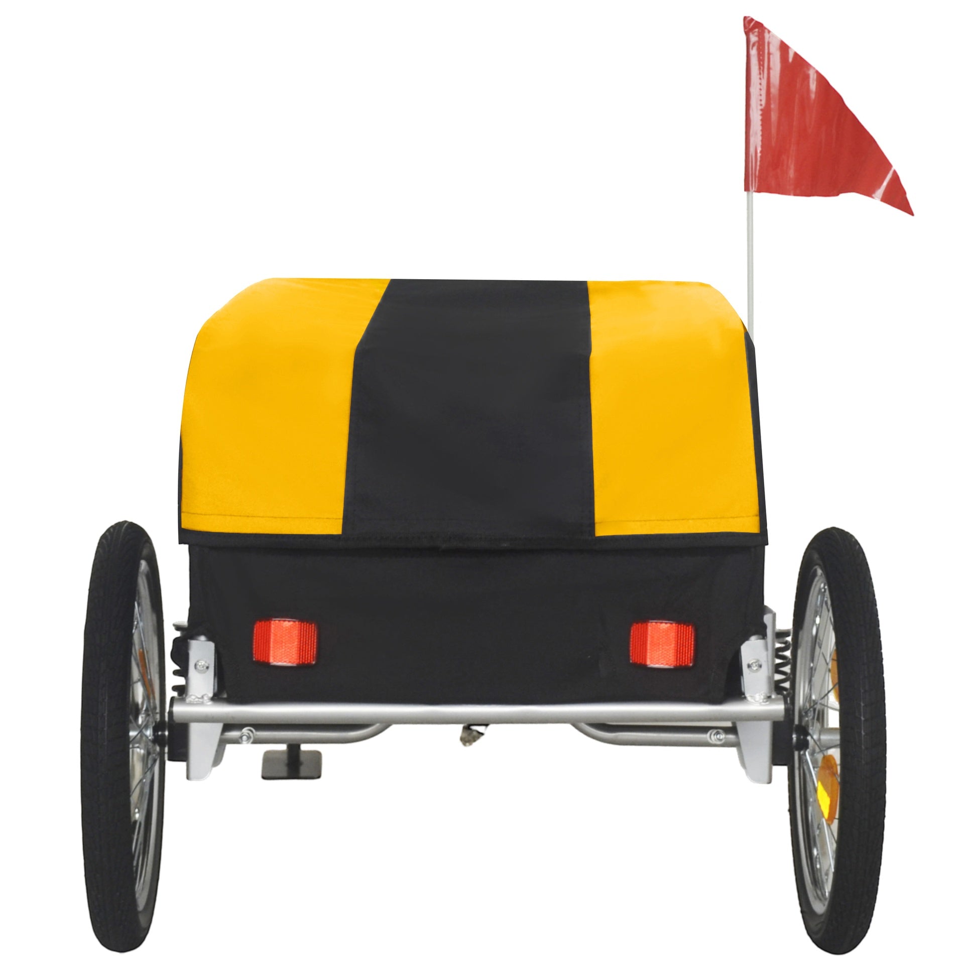 Heavy-Duty Bike Cargo Trailer with Removable Waterproof Cover – 88 lbs Capacity, 16" All-Terrain Wheels & Foldable Design for Camping, Groceries, yellow black