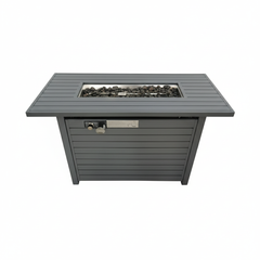 25'' H x 42'' W Steel Propane Outdoor Fire Pit Table with Lid