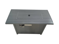 11'' H x 42'' L Steel Propane Outdoor Fire Pit Table with Lid