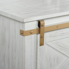 Antique White Gold Accents Rustic Style 1pc Coffee Table Storage Drawer Shelve Living Room Tables