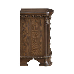 1pc Dark Brown Finish Elegant Design Traditional Nightstand with 2x Drawers Storage Wooden Bedroom Furniture Formal Bedside Cabinet