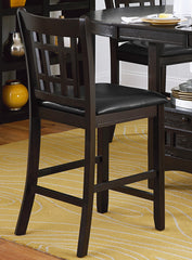 Traditional Design Dark Cherry Finish Counter Height Dining Set 5pc Table w Extension Leaf and 4 Counter Height Chairs