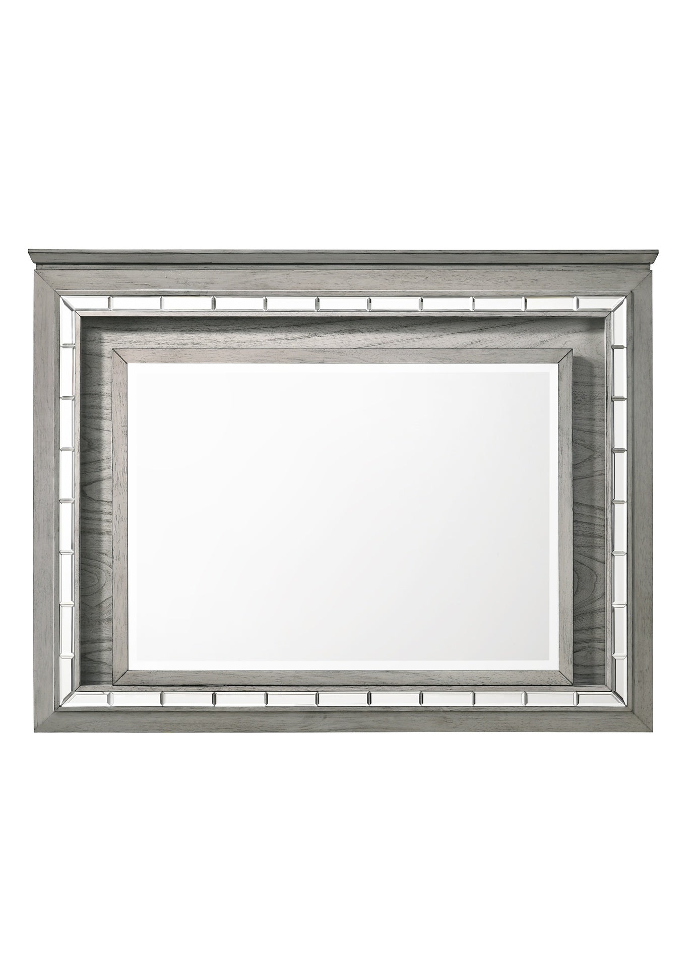 Antares Light Gray Oak Finish Mirror W/Led