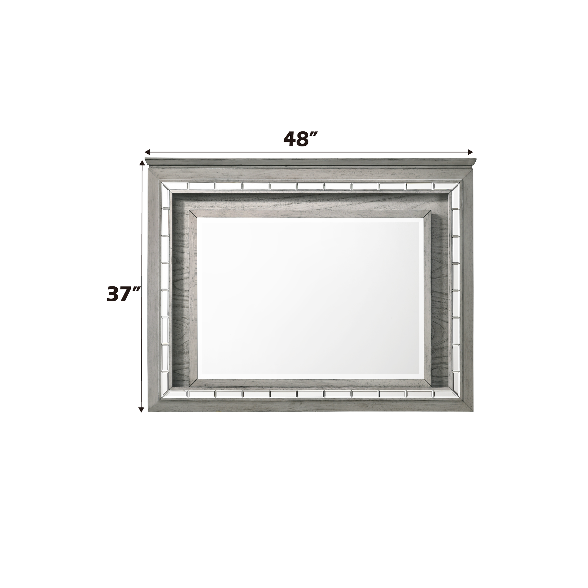 Antares Light Gray Oak Finish Mirror W/Led
