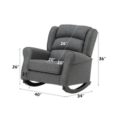 Fabien Gray Fabric Rocking Chair