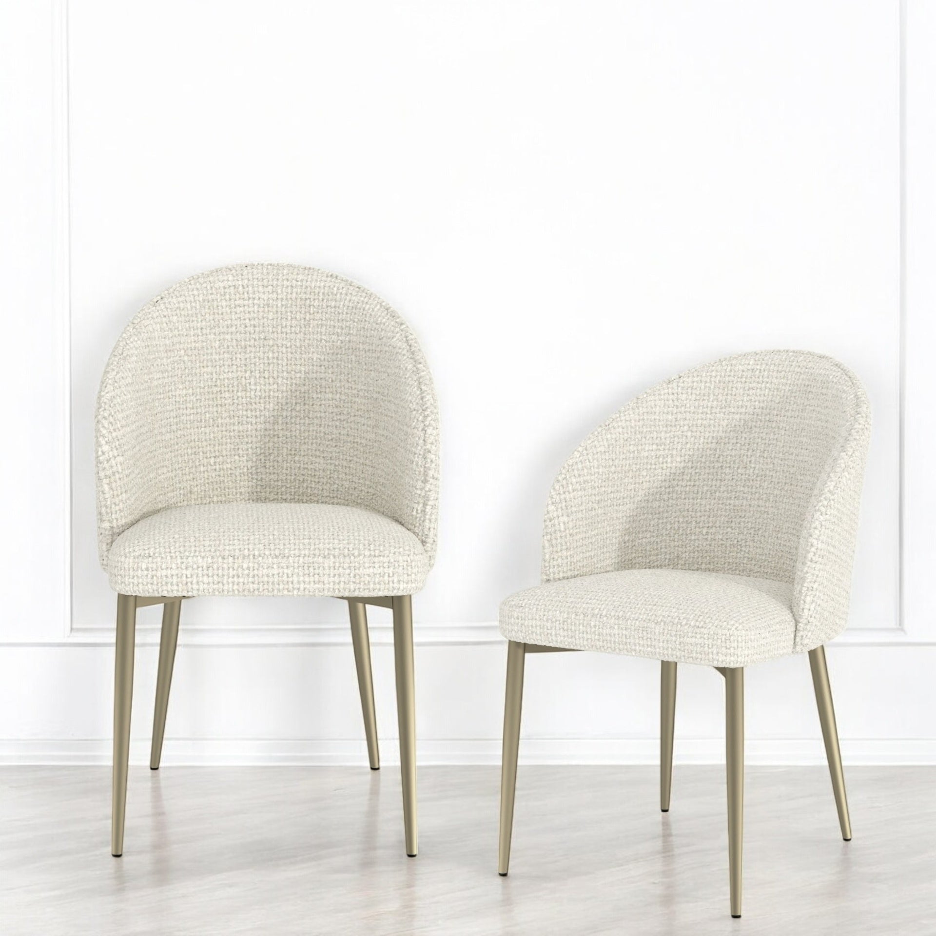 Cora White Fabric Side Chair (Set of 2)