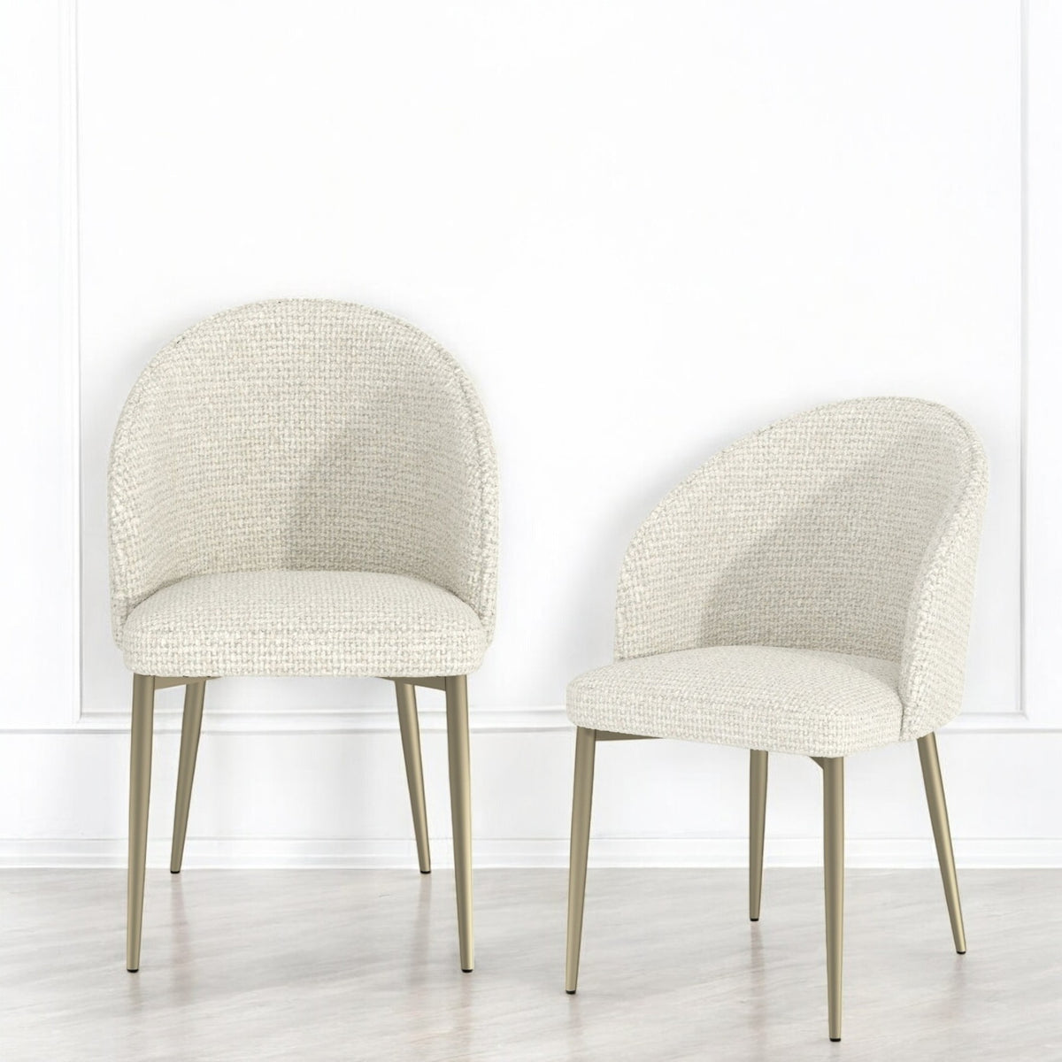 Cora White Fabric Side Chair (Set of 2)