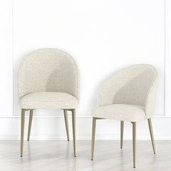 Cora White Fabric Side Chair (Set of 2)