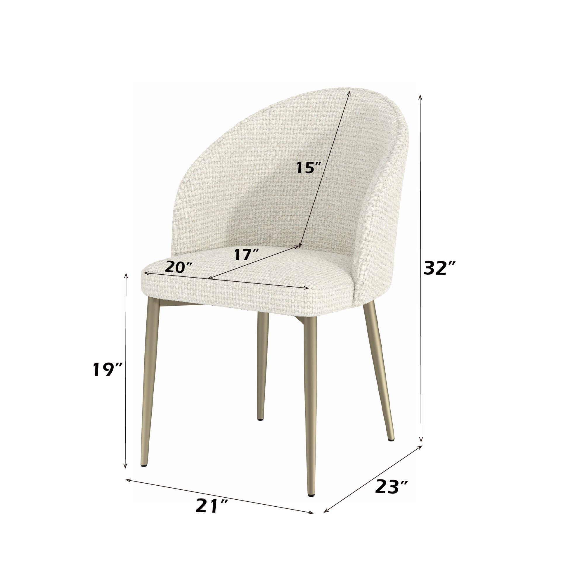 Cora White Fabric Side Chair (Set of 2)