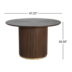 47.25" Round Pedestal Dining Table-N771P194860H_N771P194876J (Walnut)