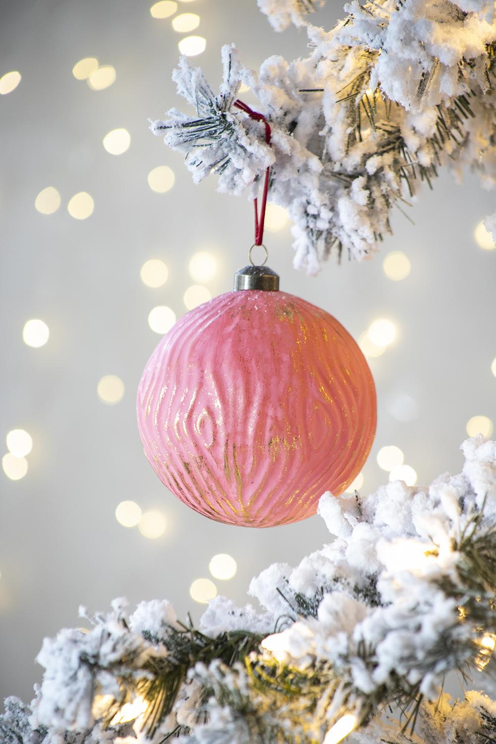 D4.7" Christmas Ball Ornaments, Glass Decorative Hanging Ball Christmas Tree Ornaments for Holiday Party Decorations, Set of 4