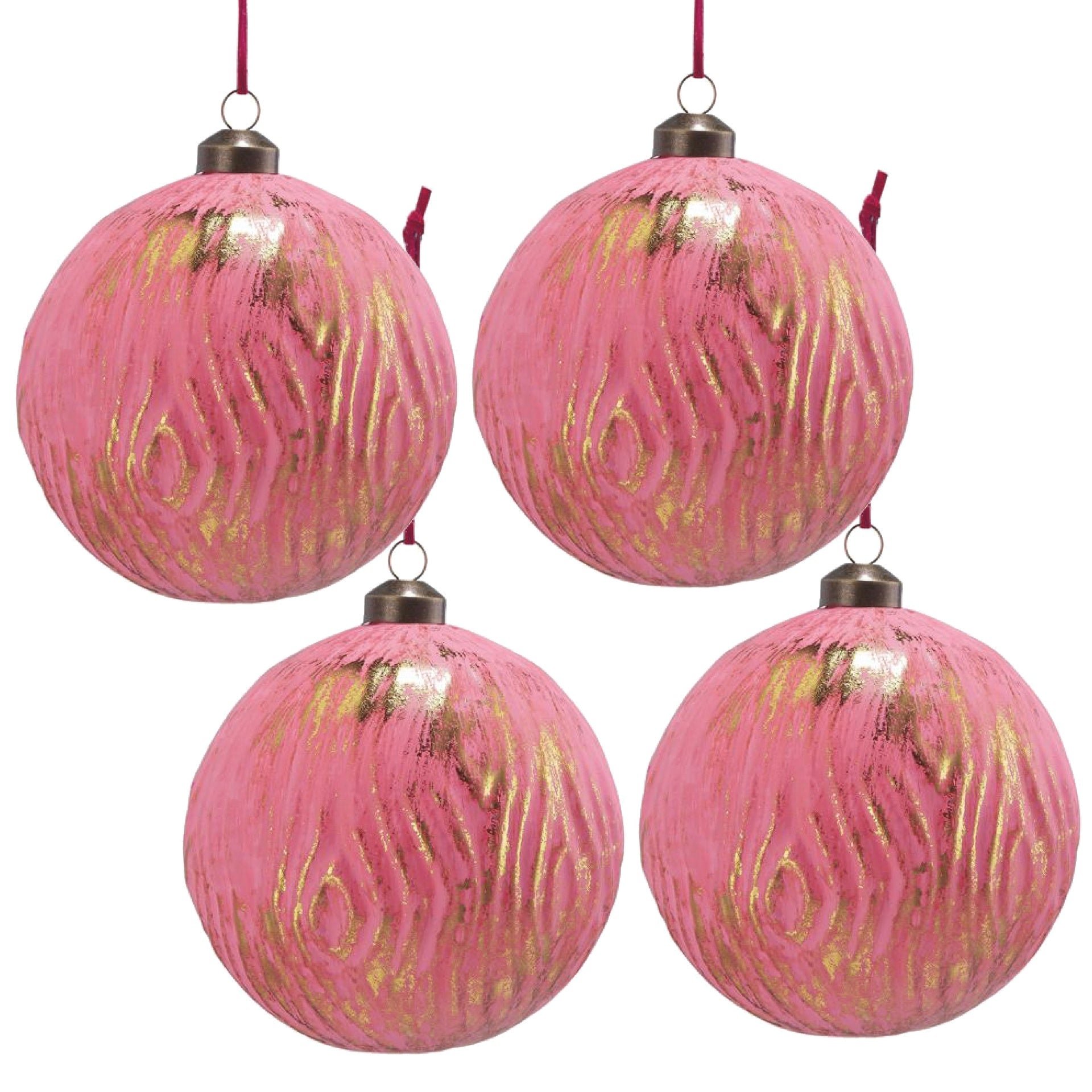D4.7" Christmas Ball Ornaments, Glass Decorative Hanging Ball Christmas Tree Ornaments for Holiday Party Decorations, Set of 4