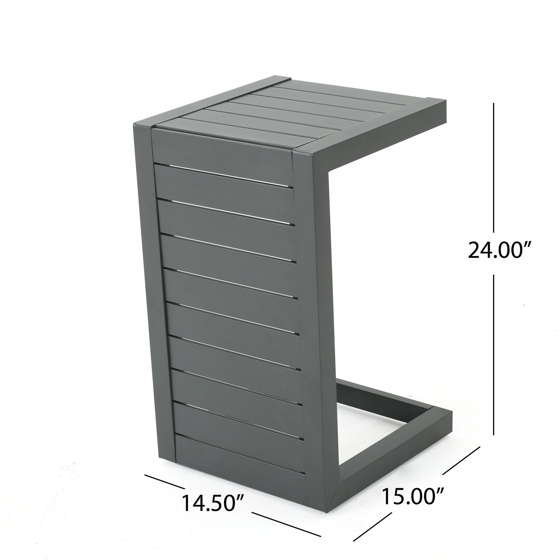 CAPE CORAL ALU C-SHAPED TABLE GREY