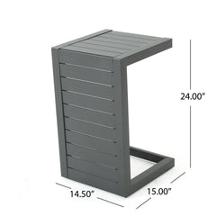 CAPE CORAL ALU C-SHAPED TABLE GREY