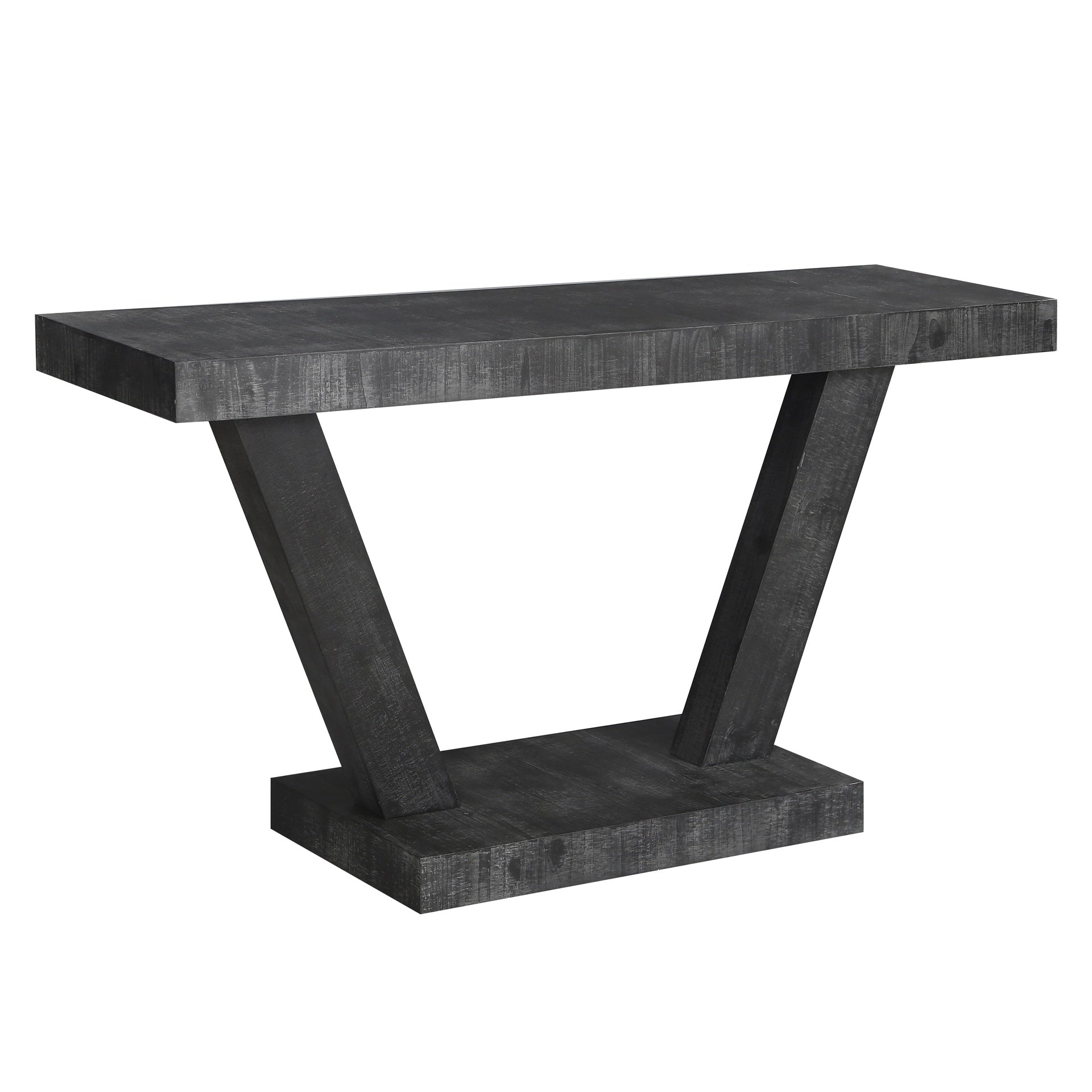 60 Inches Vintage Distressed Wood Entryway Bench with 2-Tier Solid Wood Veneer Storage Cabinet, Rustic Wide Design for Hallway, Living Room & Behind Sofa, Antique Black