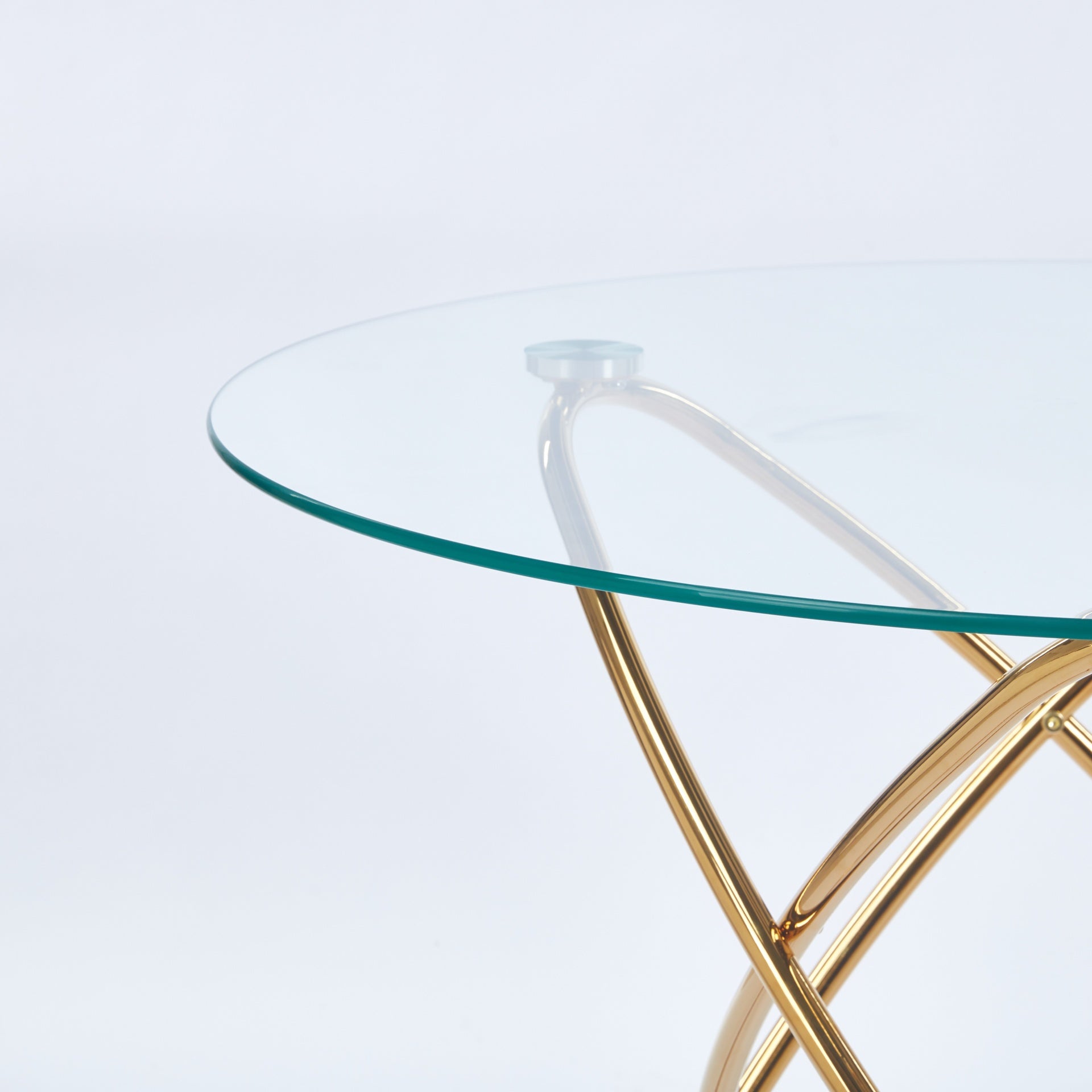 1+4,5pieces dining set, Table metal leg Mid-century Dining Table for 4-6 people With Glass  Table Top, Pedestal Dining Table, End Table Leisure Coffee Table.