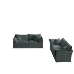 2 - Piece Living Room Set , 2 Pieces Upholstered Loveseat and Couch for Home Office Lounge,  Sofa Set of 2, 2-Piece (2+2 Seat) Couch Set For Living Room ,Gray Chenille