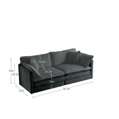 2 - Piece Living Room Set , 2 Pieces Upholstered Loveseat and Couch for Home Office Lounge,  Sofa Set of 2, 2-Piece (2+2 Seat) Couch Set For Living Room ,Gray Chenille