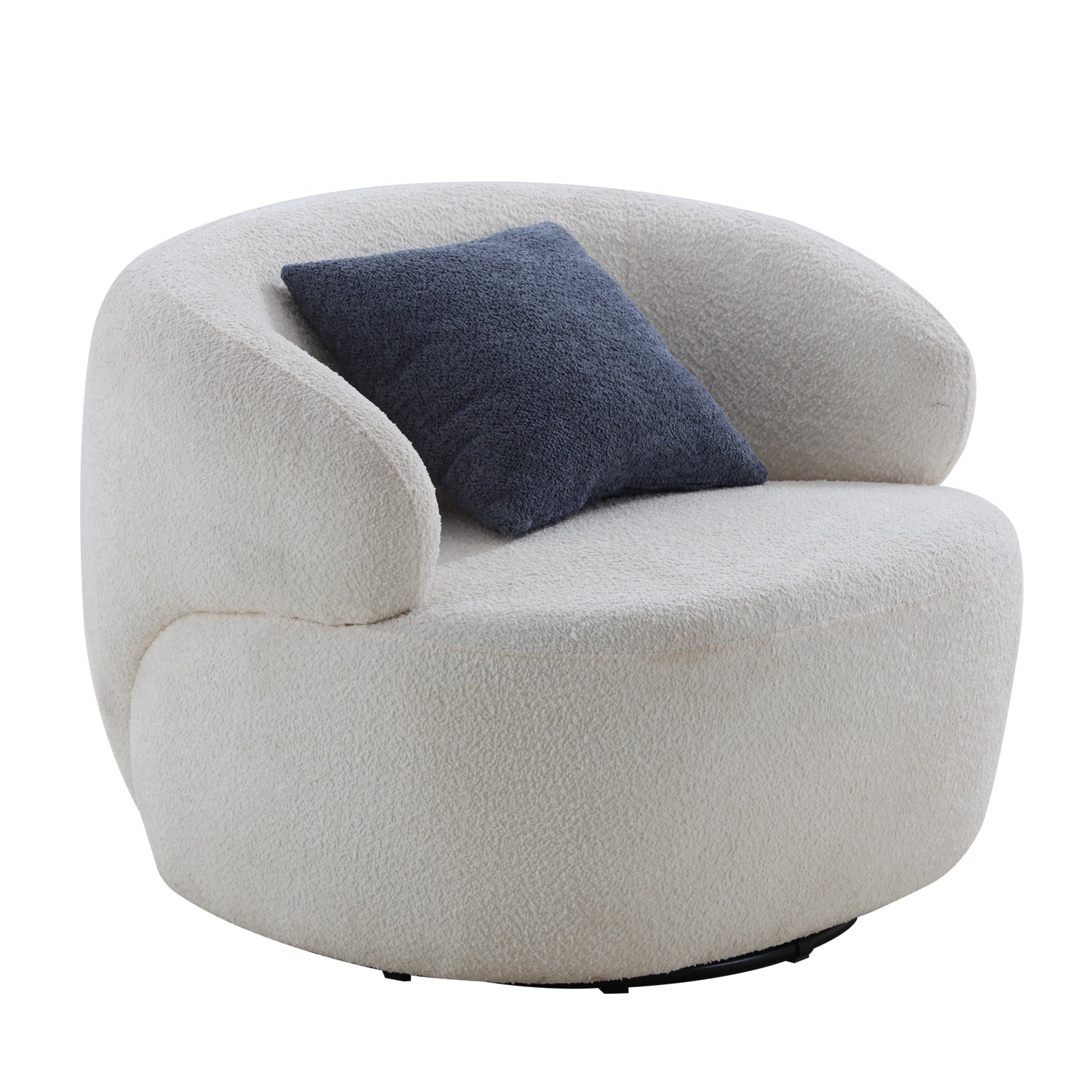 Swivel Barrel Chair Living Room, Single Chair for Small Space Comfy Round Sofa Chair Boucle Accent Chair Circle Sherpa (Beige)(Same Sku:W876P199947)