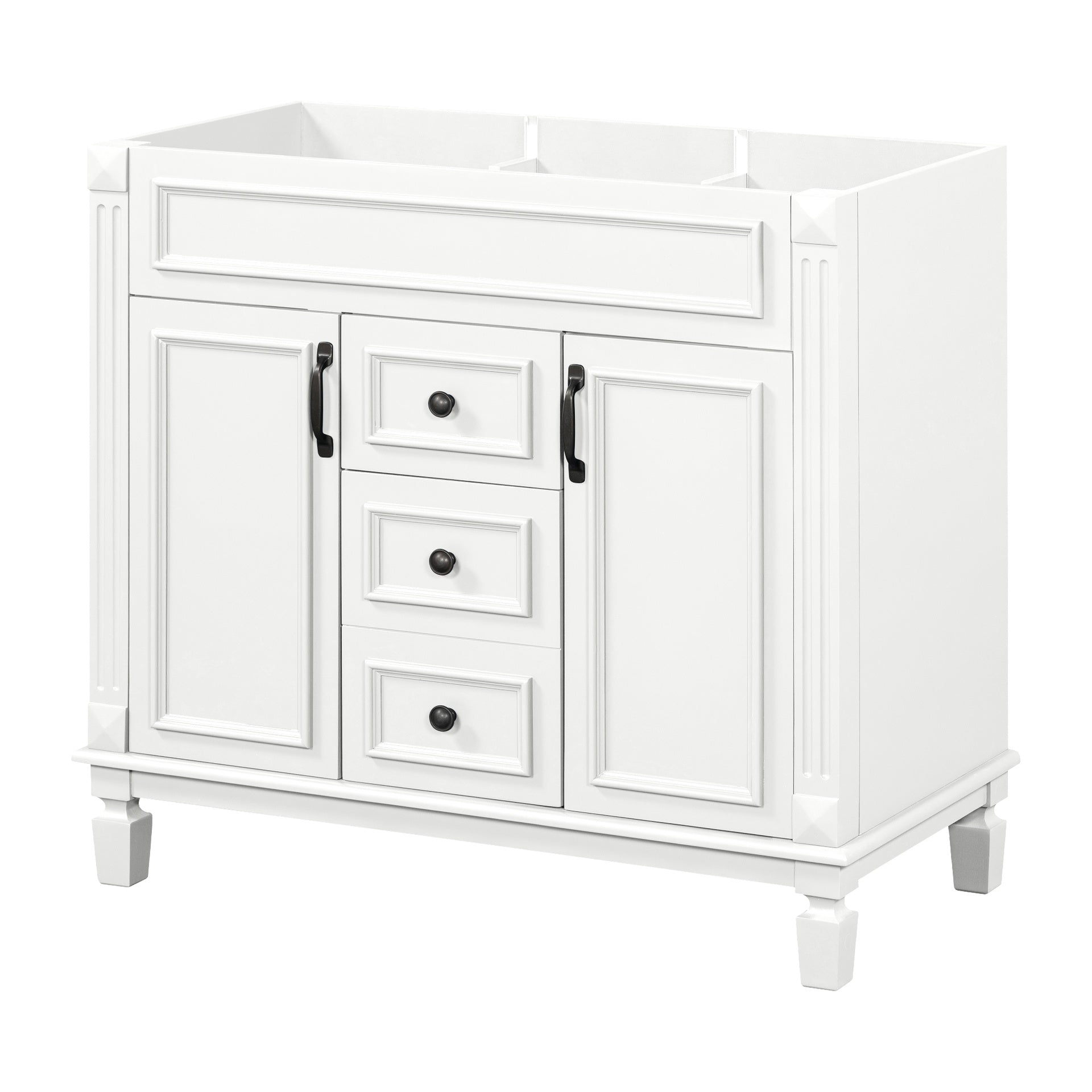 36'' Bathroom Vanity without Top Sink, Cabinet only, Modern Bathroom Storage Cabinet with 2 Soft Closing Doors and 2 Drawers