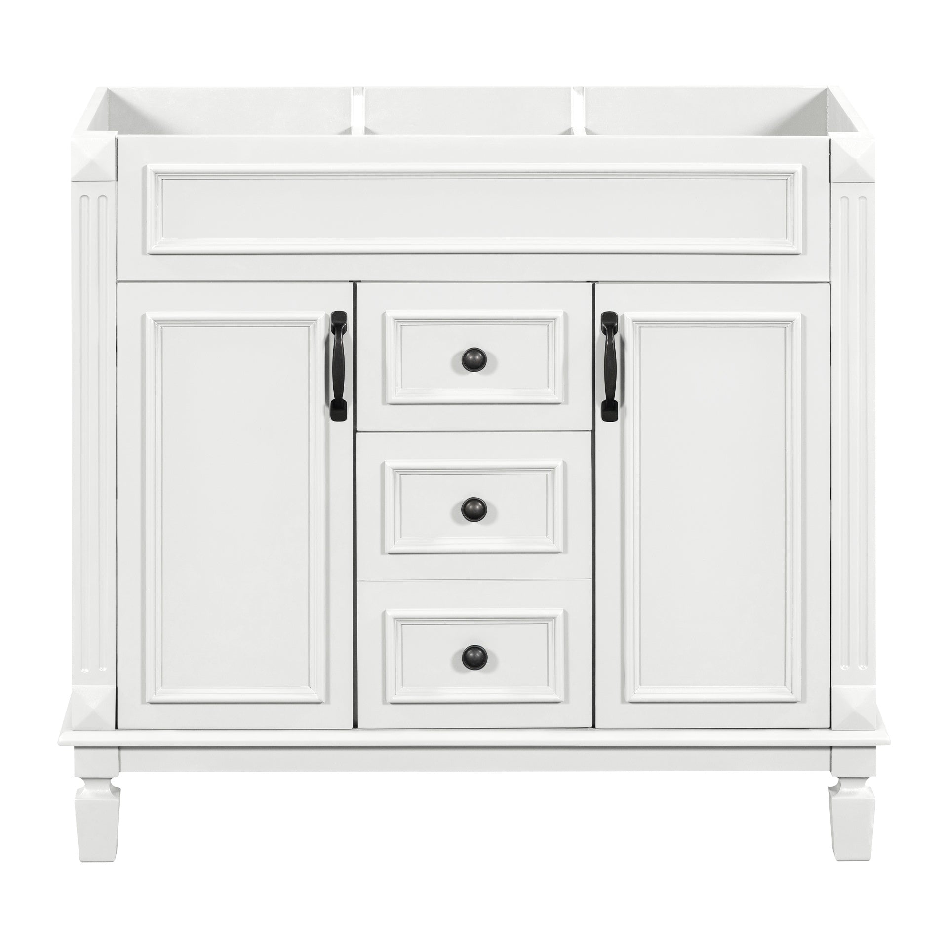 36'' Bathroom Vanity without Top Sink, Cabinet only, Modern Bathroom Storage Cabinet with 2 Soft Closing Doors and 2 Drawers