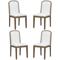 TREXM Vintage Style Dining Chair Set with 4 Upholstered Chairs for Dining Room and Living Room (Espresso)