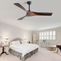 52 Inch Modern Ceiling Fan With 3 ABS Blades Remote Control Reversible DC Motor Without Light For Living Room