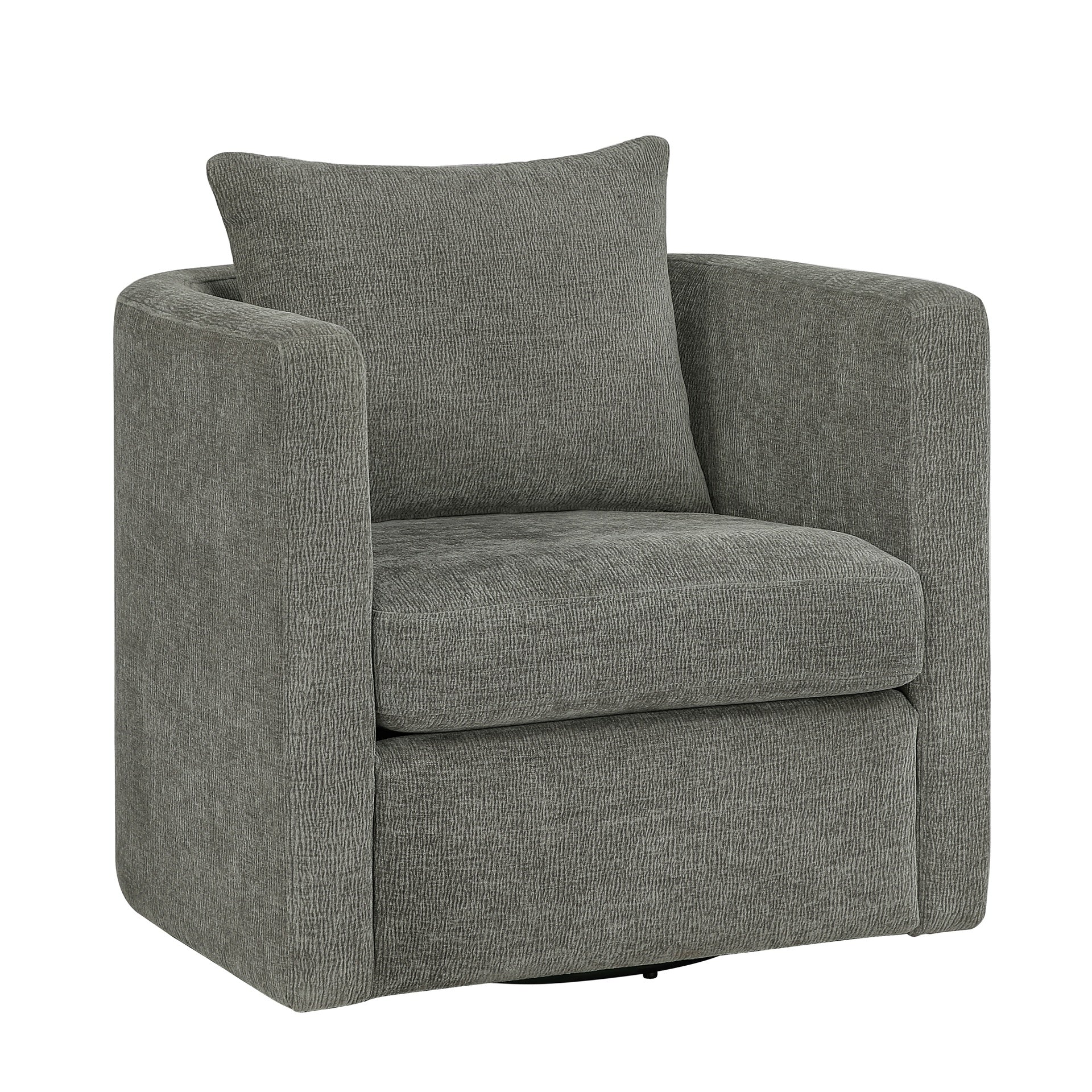 Sutton Grey Swivel Barrel Chair