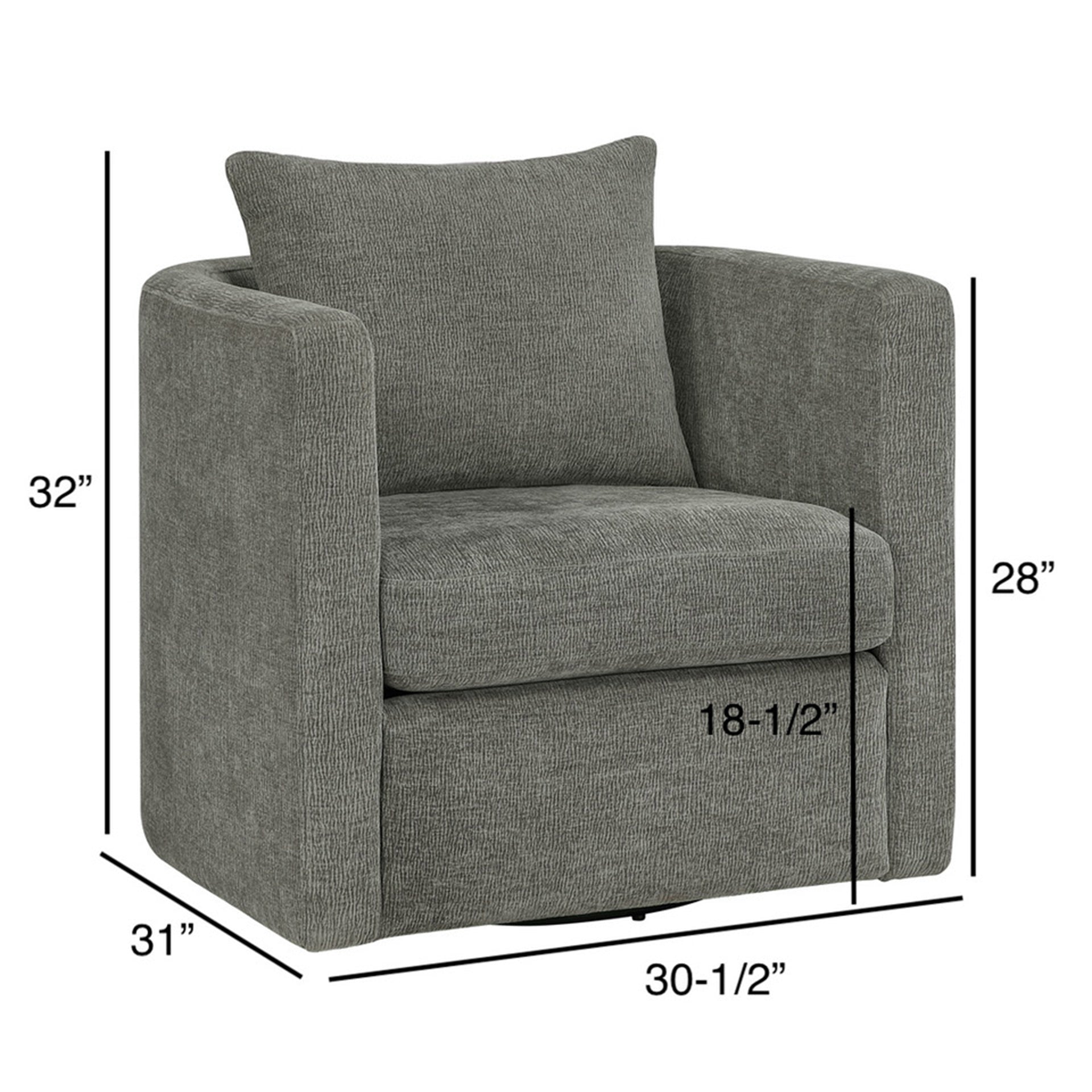 Sutton Grey Swivel Barrel Chair