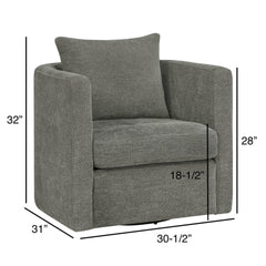 Sutton Grey Swivel Barrel Chair