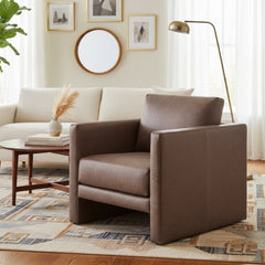 Tulo Espresso Faux Leather Arm Chair