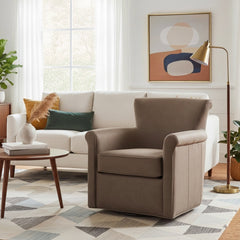 Westly Faux Leather Swivel Accent Chair - Espresso