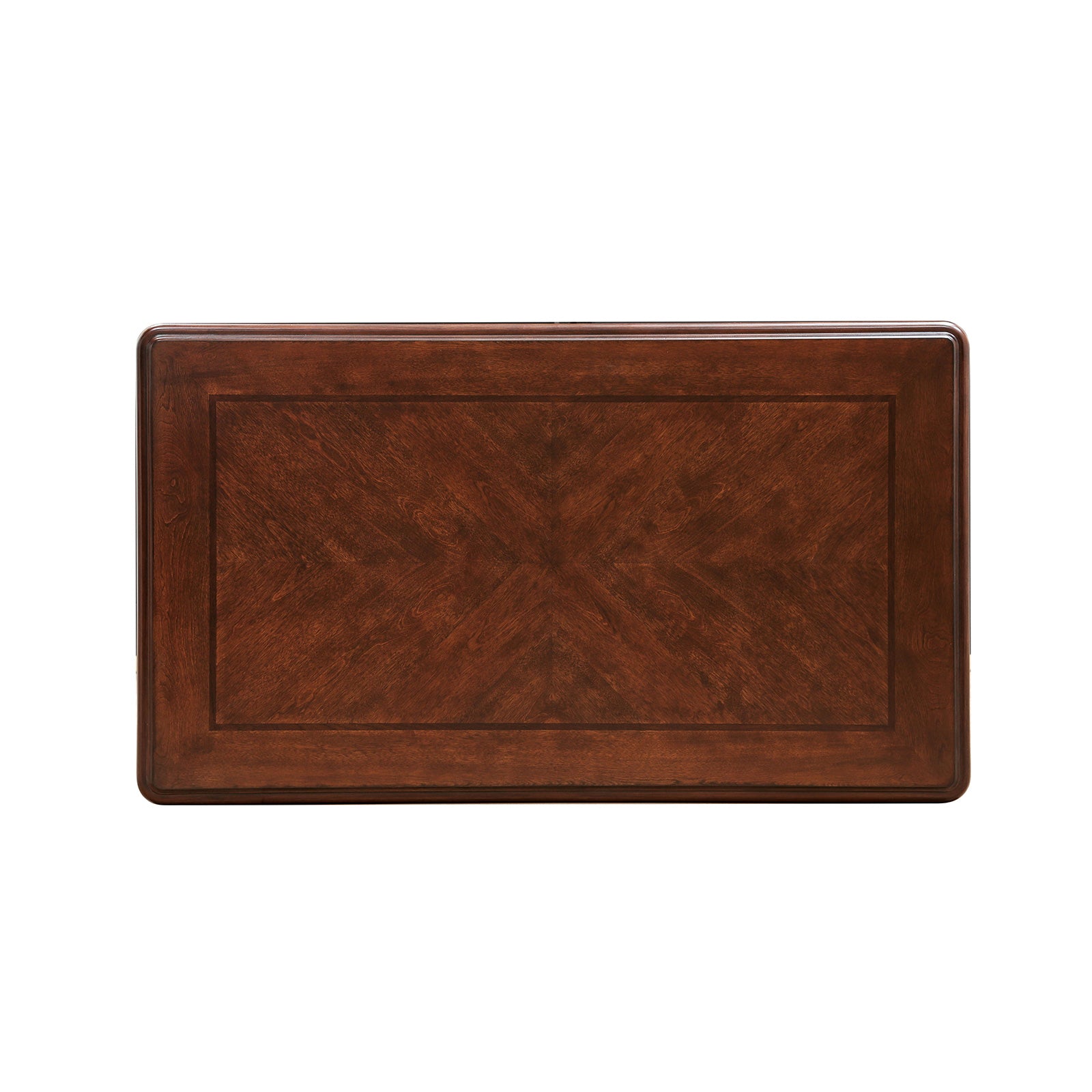 Rich Tobacco Finish Traditional Style 1pc Rectangle Coffee Table Curved Legs Carved Details Design With Gold Highlight Elegant Look Solid Wood Structure