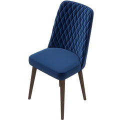 Best selling Katie Mid-Century Modern Velvet Dining Chair (Set  Of 2)- Blue, Solid Wood, 20x18x36 Inches Table Chairs for Living Room Bedroom Outdoor Lounge