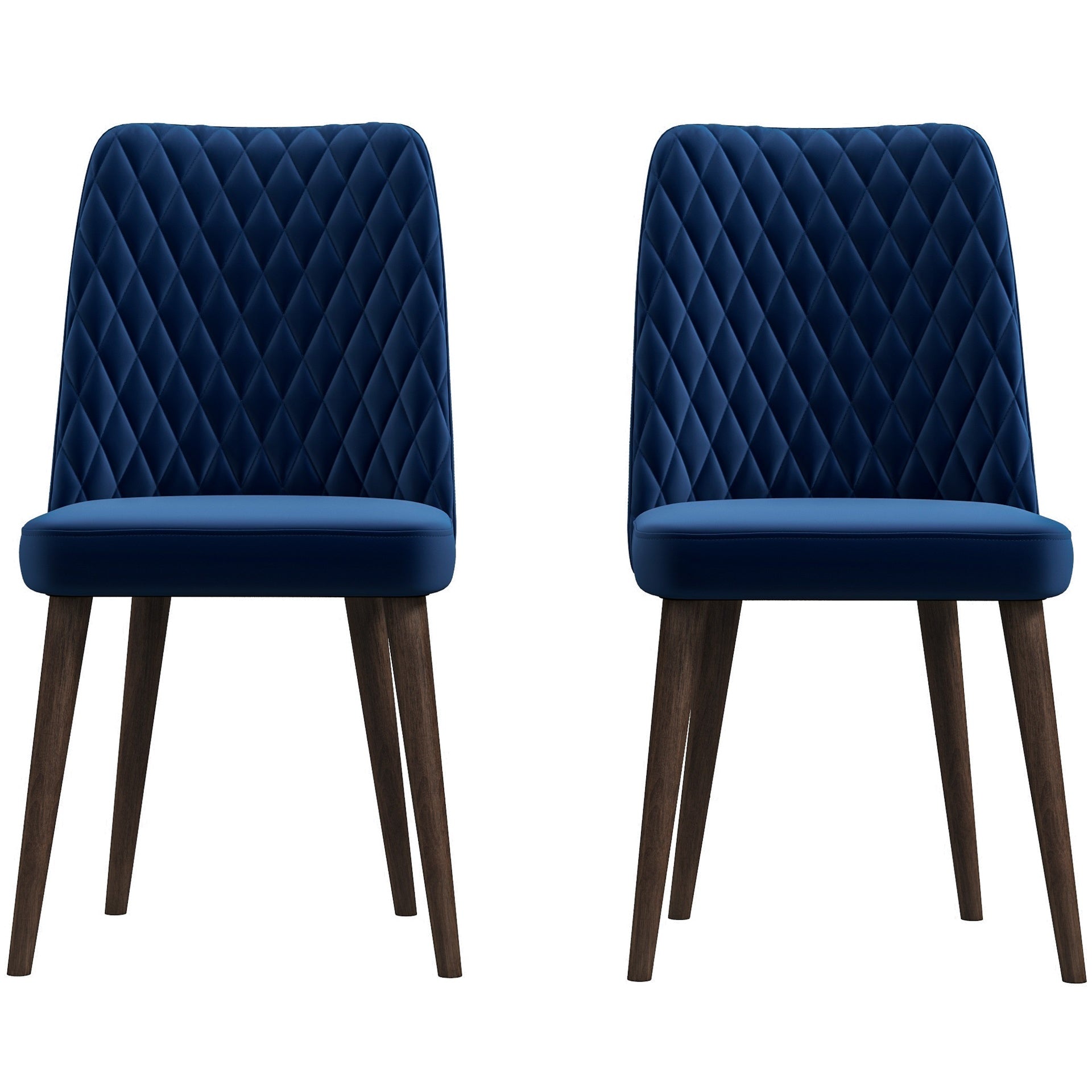 Best selling Katie Mid-Century Modern Velvet Dining Chair (Set  Of 2)- Blue, Solid Wood, 20x18x36 Inches Table Chairs for Living Room Bedroom Outdoor Lounge