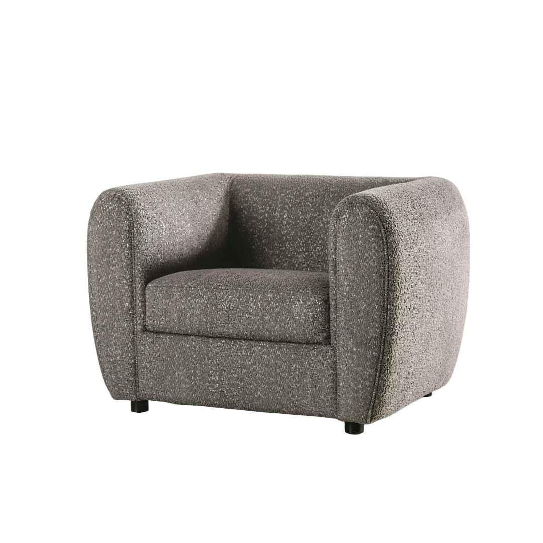 Gray Finish Low Back Chair Wooden Legs Box Seat Cushion High Density Foam Welt Trim Tuxedo Inspired Design Primary Living Room