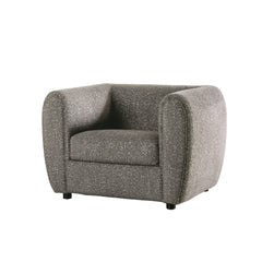 Gray Finish Low Back Chair Wooden Legs Box Seat Cushion High Density Foam Welt Trim Tuxedo Inspired Design Primary Living Room