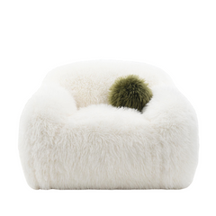 Contemporary Style Soft And Luxurious Accent Swivel Chair White Finish Ball Pillow Included Primary Living Room