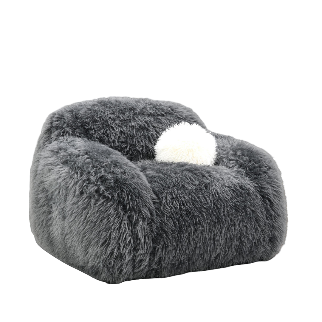 Dark Gray Finish Contemporary Soft And Luxurious Accent Swivel Chair Primary Living Room Ball Pillow Included