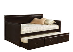 Traditional Style Daybed With Twin Trundle English Style Platform Bed Slat Kit Included Espresso Finish