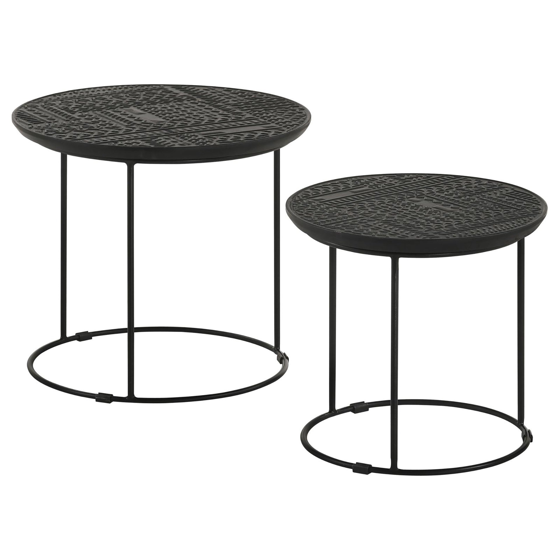Matte Black 2-Piece Nesting Table
