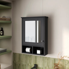 Wenge Medicine Cabinet with Door and Included Mirror