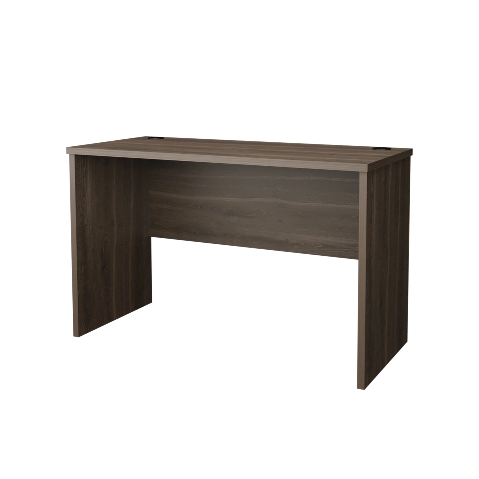 Dark Walnut Minimalist Home Office Work Desk with Cable Management