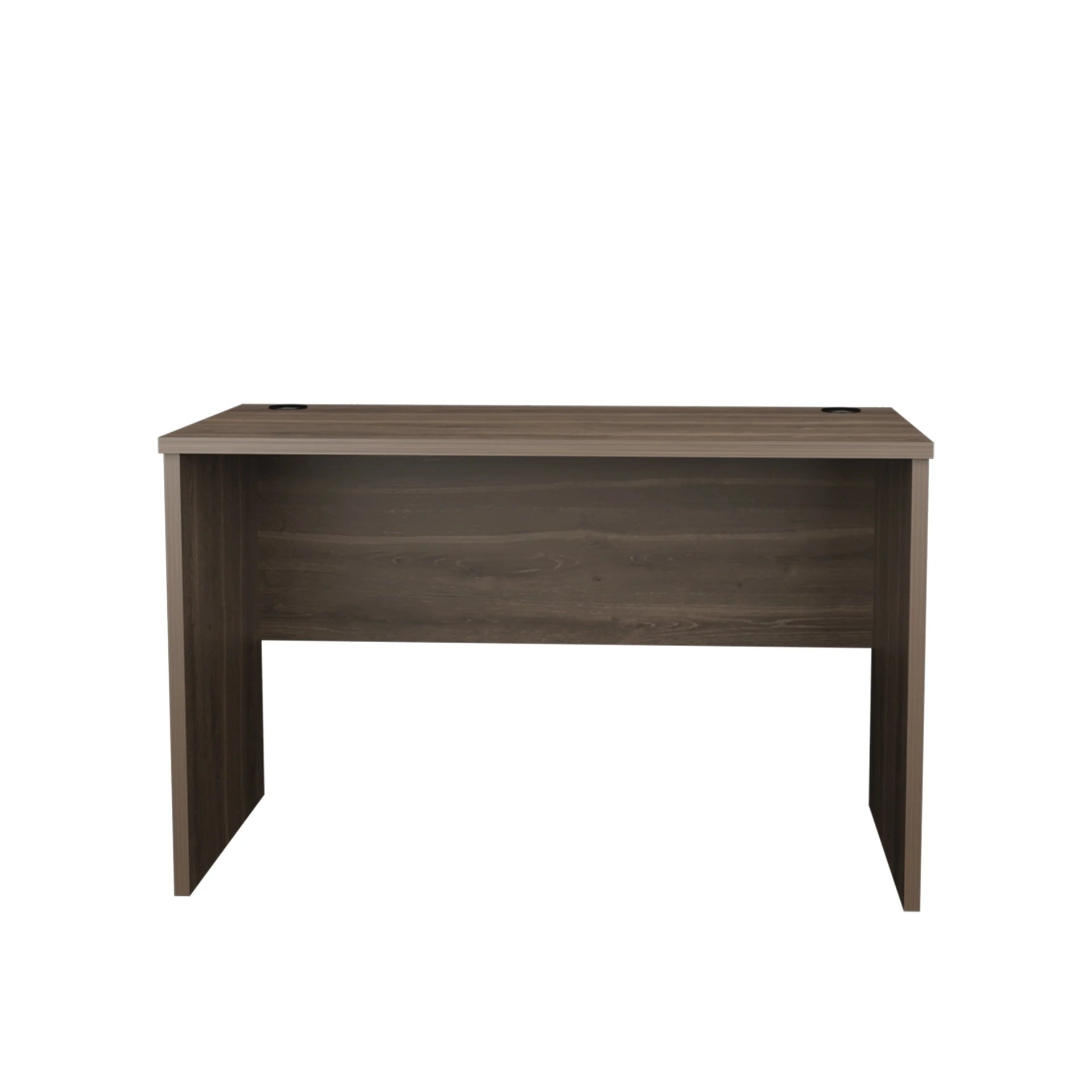 Dark Walnut Minimalist Home Office Work Desk with Cable Management